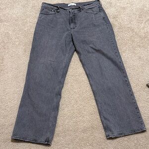 Abercrombie & Fitch Women's Wide Leg Jeans in Charcoal